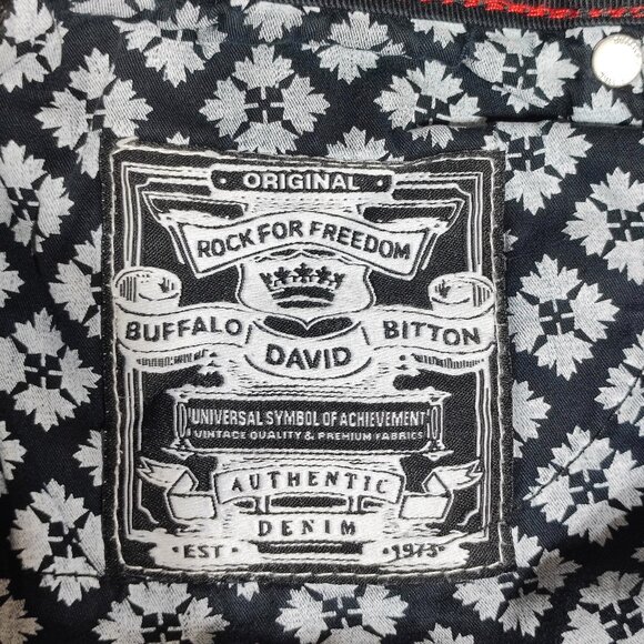 Buffalo David Bitton Rock for Freedom denim men's size W29/34 black Semmor Slim - Picture 8 of 14